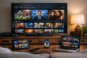 Streaming TV vs Cable comparison showing how viewers can watch TV anywhere