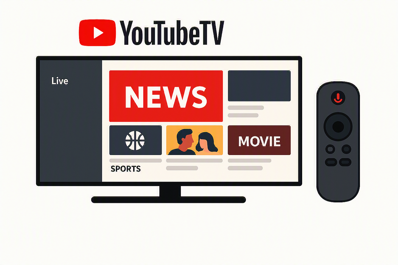 how to use youtube tv on a smart tv with remote and live guide screen