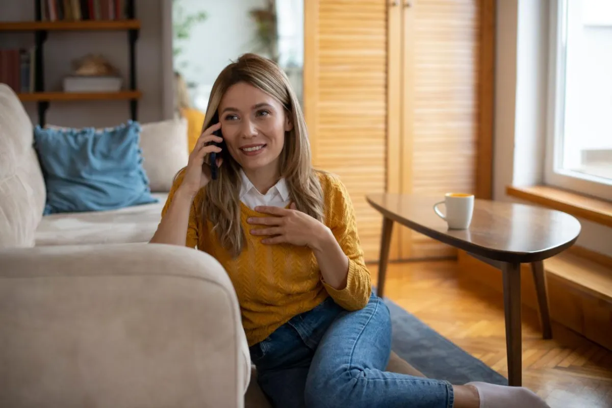 woman sitting on floor